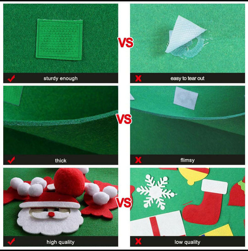 DIY Felt Christmas Tree New Year Toddler Kids Handmade Gift Toys Door Wall Hanging Ornaments Holiday Party Home Decor Set - Image 6