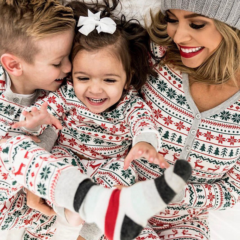 Christmas Pajamas Family Matching New Year Father Mother Kids Baby Look Clothes Set Dad Mom And Daughter Son Pyjamas Outfit - Image 2