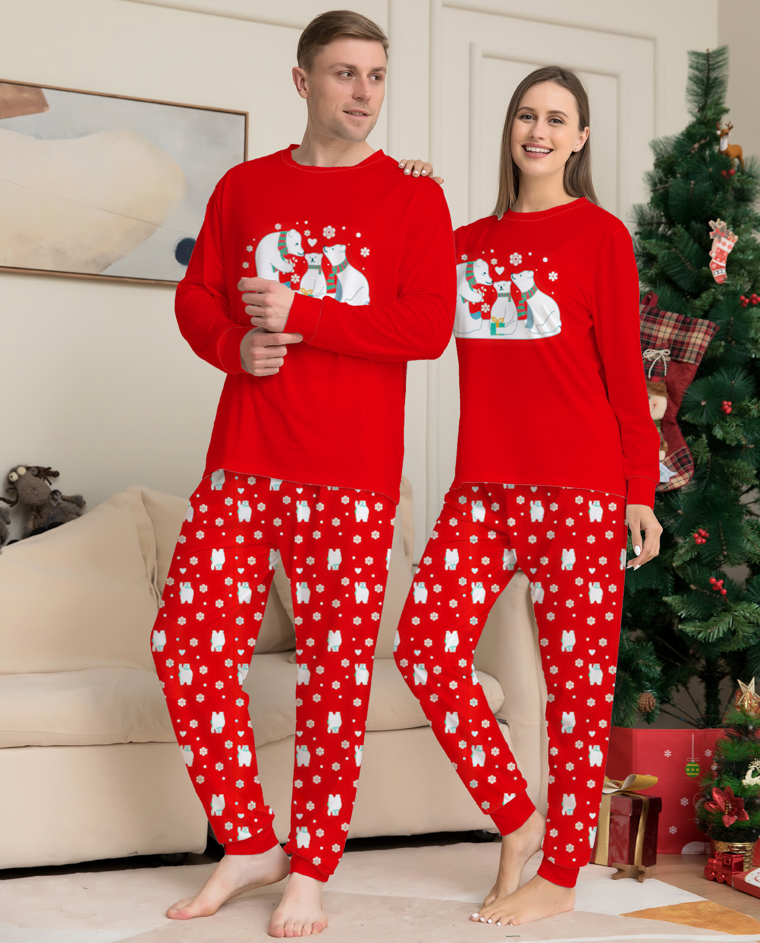 Christmas Family Pajamas Matching Sets Christmas Sleepwear Parent-Child Pjs Outfit For Christmas Holiday Xmas Party - Image 2